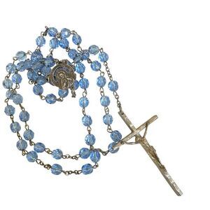 Blue beaded rosary